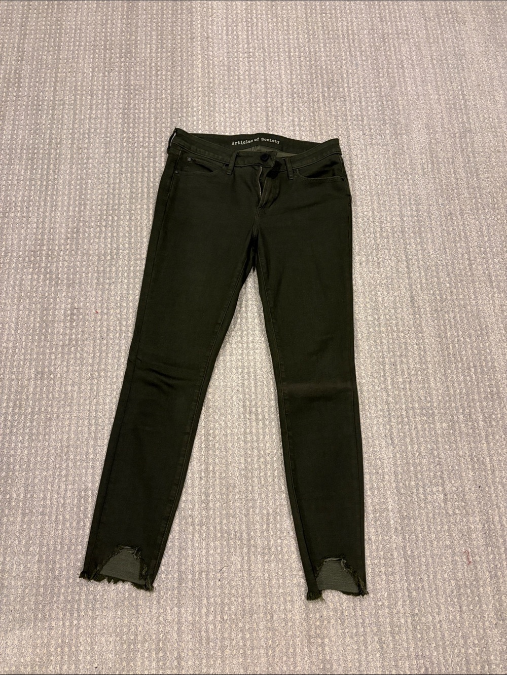 Articles Of Society Black Distressed Hem Skinny Jeans